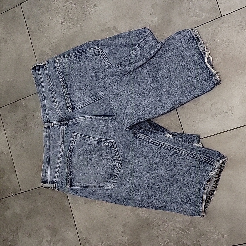 Agolde High Rise Distressed Blue Jeans - Picture 7 of 8